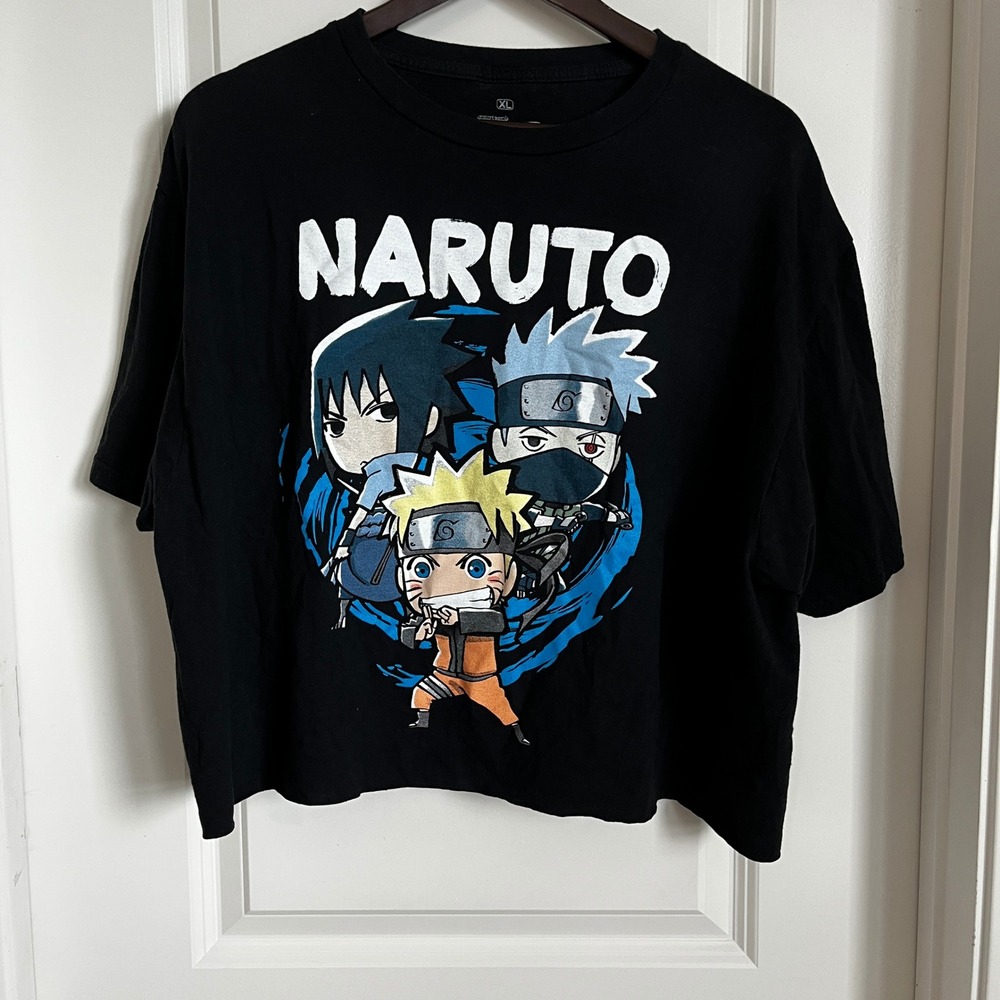 Unisex Naruto Shippuden T-Shirt Black XL